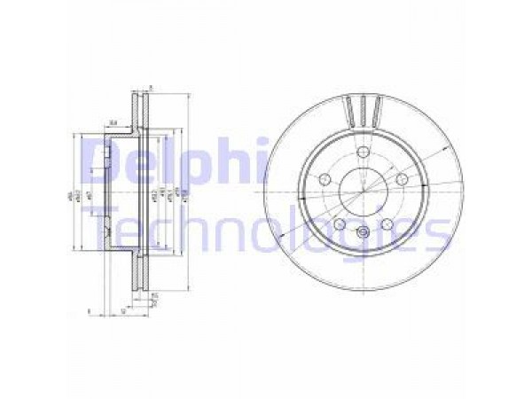 DELPHI BG3296 FREN DISKI TK MERCEDES V200 V220 V230 V280 VITO 95-