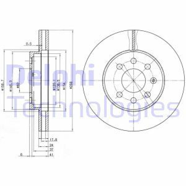 DELPHI BG3334 ON FREN DISK AYNASI HAVALI 256mm NUBIRA 97-03 / ESPERO 97--