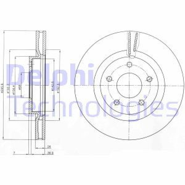 DELPHI BG4109C FREN DISKI ON (5D 296MM) QASHQAI 07-X-TRAIL 07-